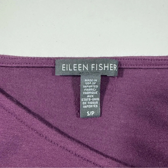 Eileen Fisher Jersey Knit Shift Dress Purple Asymmetric Neckline - Picture 4 of 6